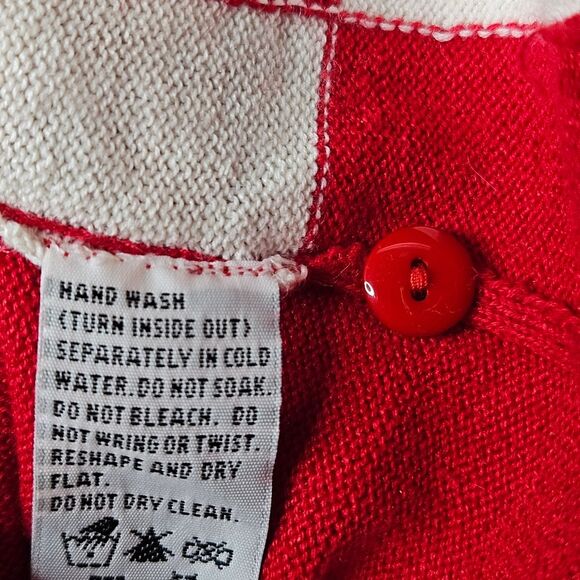 Dress Barn Embellished Red & White Checkered Ugly Christmas Cardigan Sweater - Picture 9 of 12